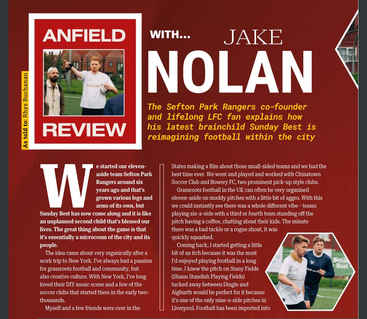 TheAnfieldWrap's tweet photo. Good to see TAW contributor and all round good/tall man @JakeGerardNolan in the programme on Sunday https://t.co/pQUzlPqftO