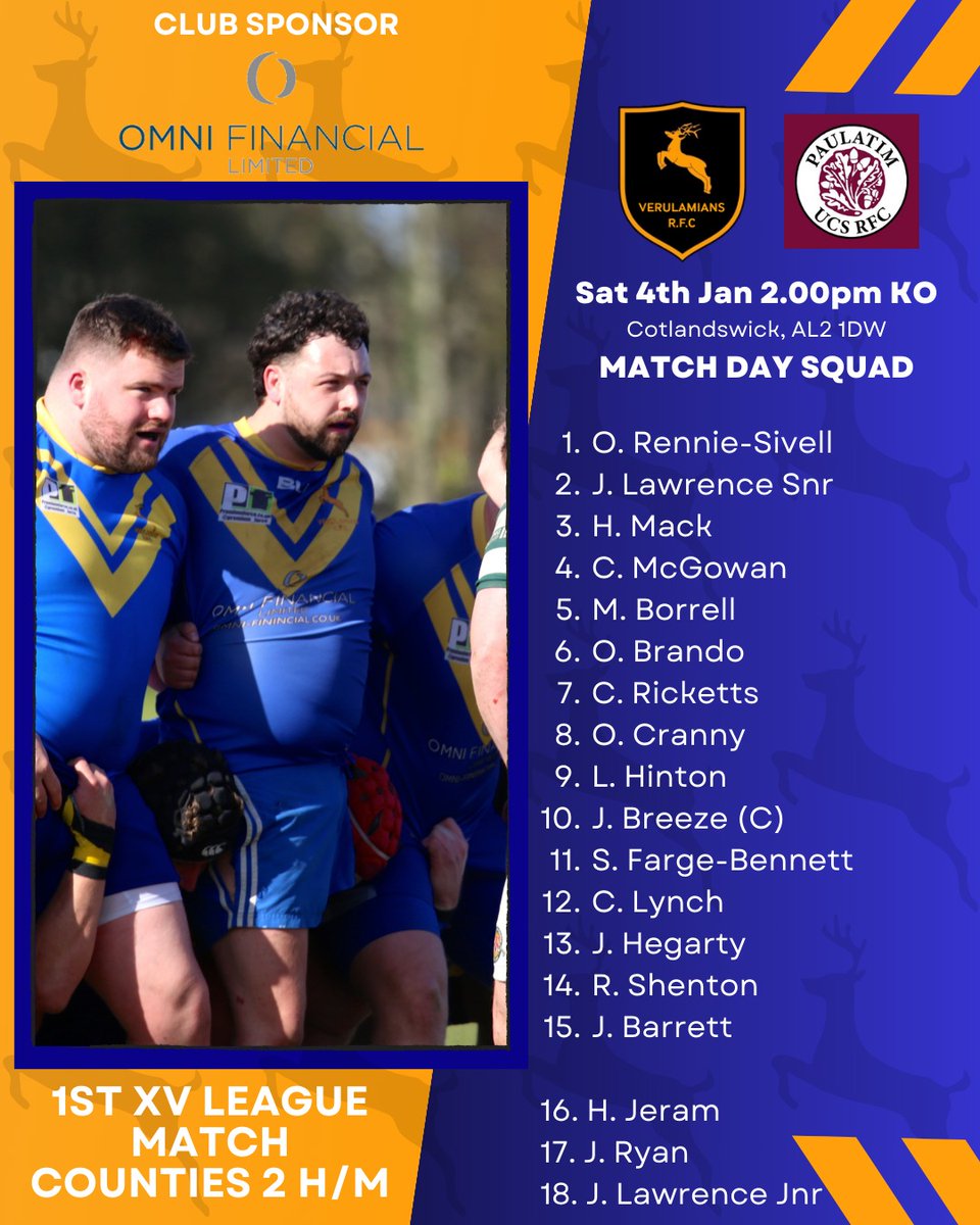 🚨𝐒𝐐𝐔𝐀𝐃 𝐀𝐍𝐍𝐎𝐔𝐍𝐂𝐄𝐌𝐄𝐍𝐓🚨

The 1️⃣st XV are back in action tomorrow, looking to overturn the result earlier in the season as they play host to UCS 💪🏉

#UpTheVees🔵🟡 
#OneClub 
#RugbyUnion