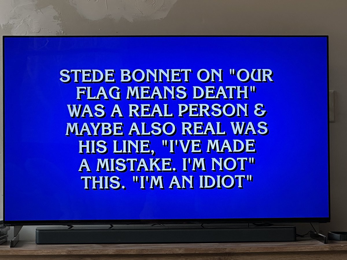 My niece just informed me that this was a clue on pop culture Jeopardy! Hmm, what could it be? 🤔