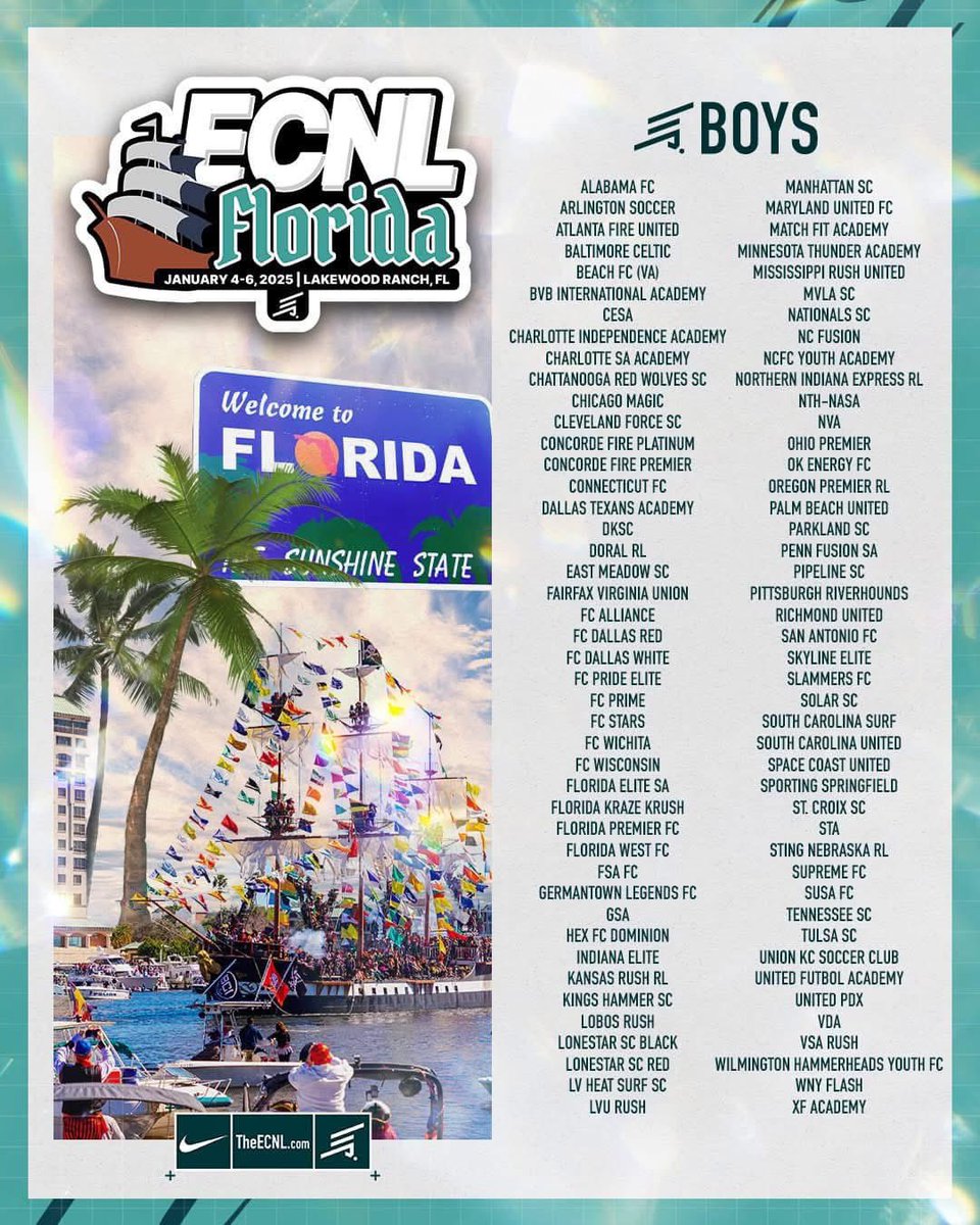 In FL and ready for action.

Saturday 10 AM field 20
Sunday 8 AM field 21
Monday 8 AM field 20
<a href="/ECNLboys/">ECNL Boys</a> <a href="/StCroixSoccer/">St Croix Soccer Club</a> <a href="/PrepSoccer/">Prep Soccer ⚽️</a> <a href="/USYouthSoccer/">US Youth Soccer</a> <a href="/ImYouthSoccer/">ECNL/GA/Recruiting/College Soccer</a>