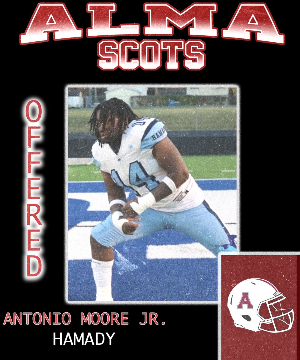 After a great conversation with <a href="/Coach_OGara/">Cooper O’Gara</a> i’m blessed to say i’ve received an offer to play at  <a href="/AlmaScotsFB/">Alma College Football</a> 
#AGTG