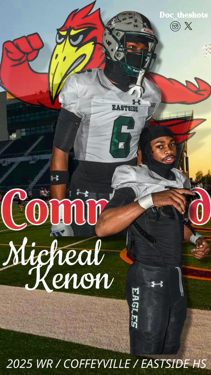 Michael Kenon Jr (@rockst5rmade) on Twitter photo Committed!!! Happy to become a Red Raven ❤️ Thank you <a href="/Coach_Birt/">Coach Birt</a> for the opportunity!!
<a href="/Coach_Iverson/">Coach Iverson</a> <a href="/CoachCawthon/">Jay Cawthon</a> <a href="/EastsideFB/">Eastside Eagles Football</a> Committed!!! Happy to become a Red Raven ❤️ Thank you <a href="/Coach_Birt/">Coach Birt</a> for the opportunity!!
<a href="/Coach_Iverson/">Coach Iverson</a> <a href="/CoachCawthon/">Jay Cawthon</a> <a href="/EastsideFB/">Eastside Eagles Football</a>