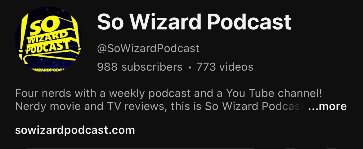 We’re TWELVE subs away from 1000 on our #YouTube channel!!!

Can you help? Subscribe and get hours of free, exclusive content! 

youtube.com/@sowizardpodca…