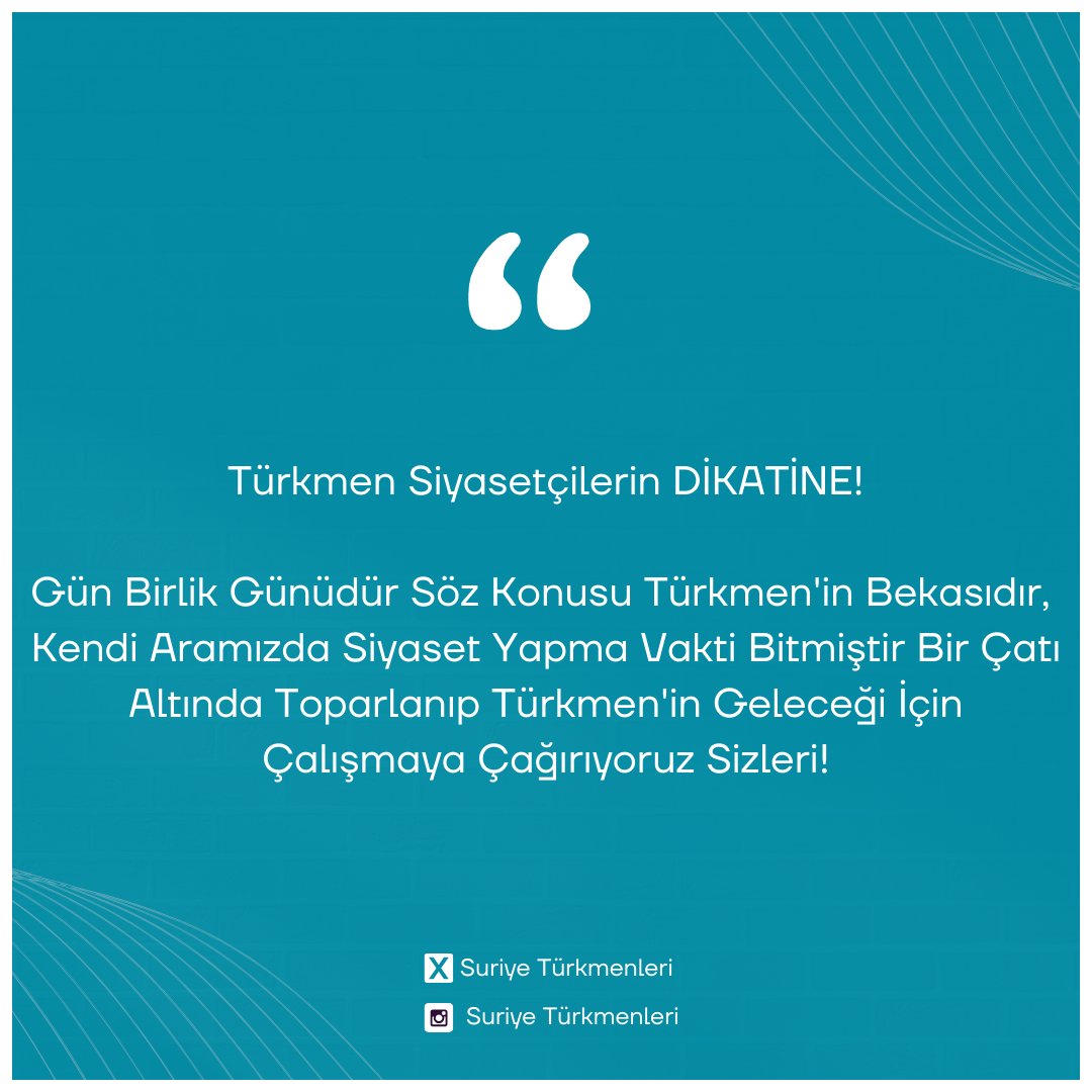 Türkmen Siyasetçilerin DİKATİNE!

Gün Birlik Günüdür Söz Konusu Türkmen'in Bekasıdır, 
Kendi Aramızda Siyaset Yapma Vakti Bitmiştir Bir Çatı Altında Toparlanıp Türkmen'in Geleceği İçin Çalışmaya Çağırıyoruz Sizleri!