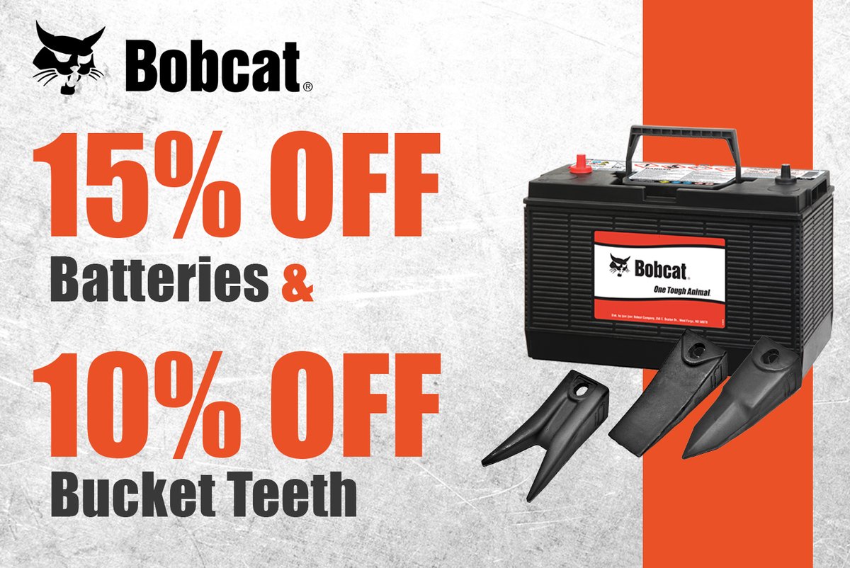 OakenEquipment's tweet photo. โ๏ธ January Parts Promo ๐โ๏ธ
Save 15% on batteries for reliable power & 10% on bucket teeth to keep your Bobcat ready for winter work! Stock up before January 31st!
๐ฒ Shop now: https://t.co/NfSkOKzn30
#Bobcat #WinterReady #PartsPromo https://t.co/qC5H56ur5w