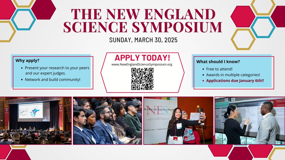 Deadline Alert 🚨 Submit your abstract by Monday January 6th for a chance to present your research at NESS! Visit our website for more information and to submit your abstract! NewEnglandScienceSymposium.org
#NESS2025 #BSCP #DICP #HarvardMedicalSchool
