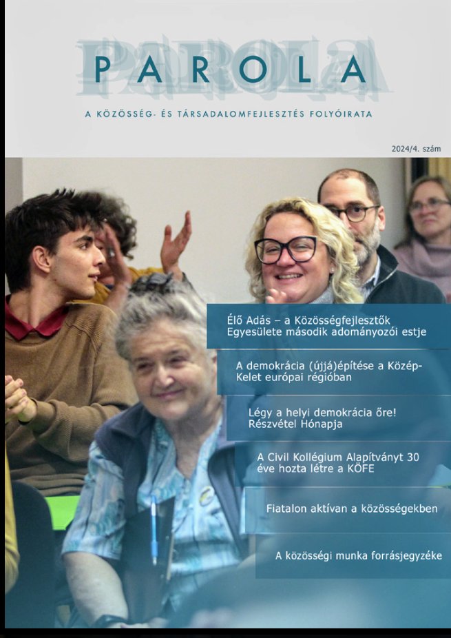 giczeyp's tweet photo. MEGJELENT A PAROLA 2024/4 SZÁMA
https://t.co/MRjF1RCUSZ
Felelevenítjük a Közösség Konferencián hallott előadások egy részét, s a közösségi munka legutóbbi példáiból találhat kedvére valót az olvasó. https://t.co/eQrdD2SnHI