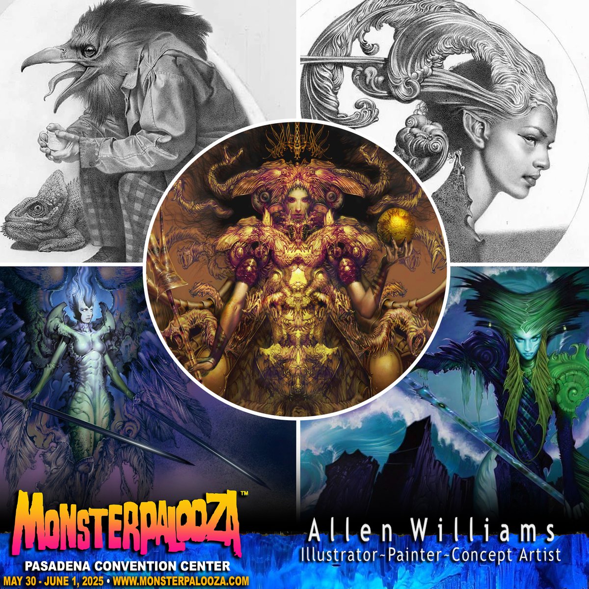 Monsterpalooza (@monsterpalooza1) on Twitter photo - <a href="/ijustdraw/">Allen Williams ➡️ IJustDraw (i_justdraw)</a> is an award winning illustrator, concept designer & fine artist who is known for his detailed & visionary work.
Allen Williams Art will be at MONSTERPALOOZA May 30-June 1 at The Pasadena Convention Center!
For tickets, click here! ➨
eventbrite.com/e/monsterpaloo… - <a href="/ijustdraw/">Allen Williams ➡️ IJustDraw (i_justdraw)</a> is an award winning illustrator, concept designer & fine artist who is known for his detailed & visionary work.
Allen Williams Art will be at MONSTERPALOOZA May 30-June 1 at The Pasadena Convention Center!
For tickets, click here! ➨
eventbrite.com/e/monsterpaloo…