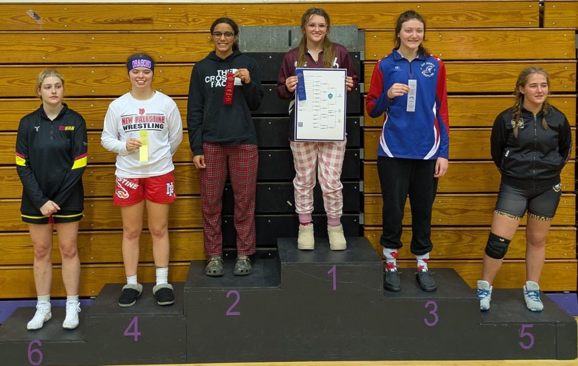 WesDelAthletics's tweet image. Congratulations to our lady Wrestlers today at Sectional! The Warriors placed 5th and have 4 girls advance!
Sophia Gropp: 1st
Paislee Chambers: 2nd
Kiersten Ronan: 2nd
Letty Watt: 3rd
Nevaeh Bevelhimer: 5th