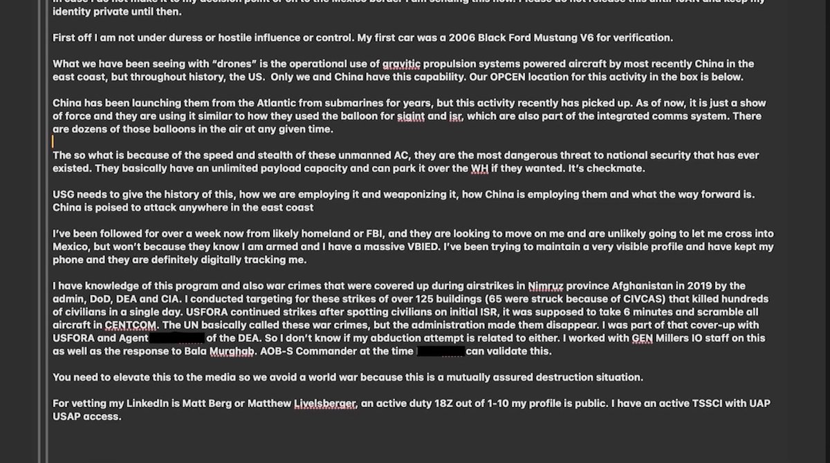 HighPeaks77's tweet image. 🚨Breaking! The email from the Trump Tower bomber! UAP/Anti-Gravity Bombshell!