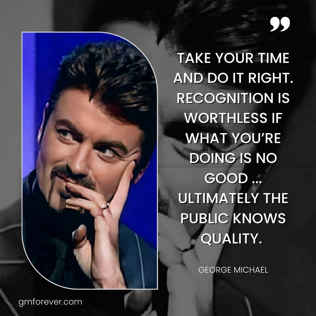 From his 1998 interview with Mariella Frostrup, George Michael's wisdom is a timeless reminder: true success comes from quality, not just staying in the spotlight. 

His patience and dedication to excellence defined his career and set a standard for creating music that stands the
