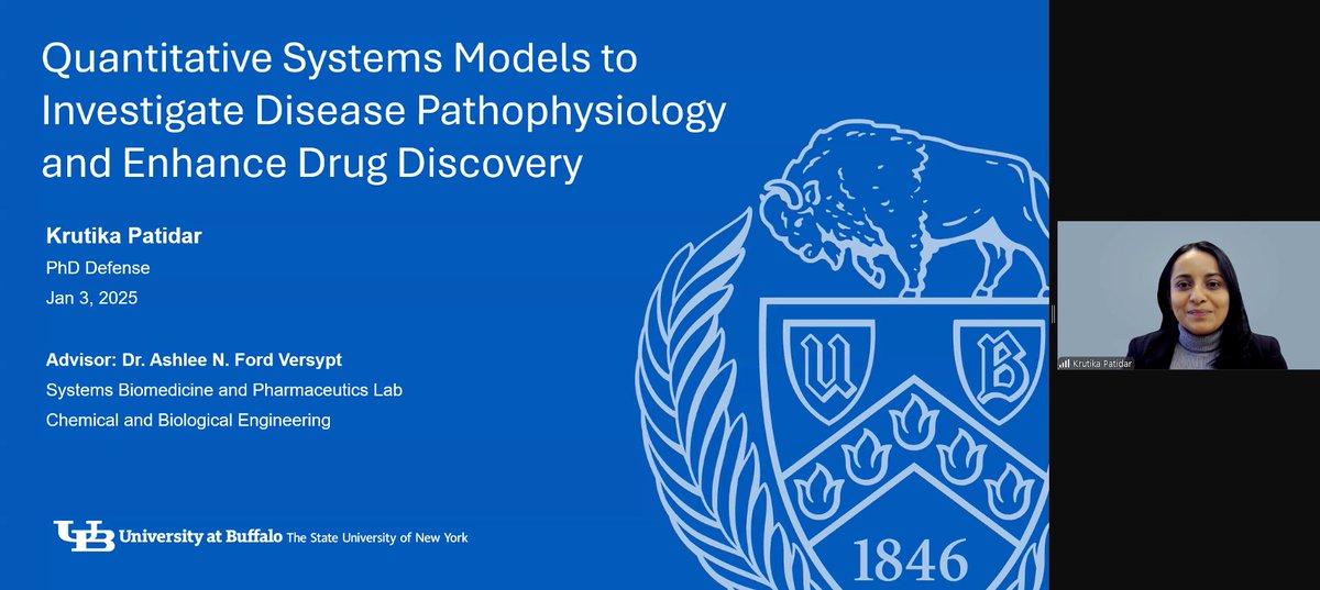 FordVersyptLab's tweet image. Congratulations to Dr. Krutika Patidar @kru_277 on successfully defending her PhD dissertation! She is the 5th PhD graduate from my lab and the first I recruited at UB.