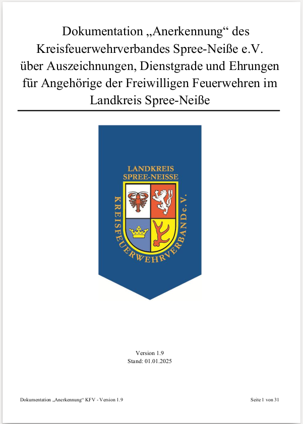 Es stehen zahlreiche JHV an, verbunden mit Auszeichnungen und Ehrungen. Dazu haben wir Dokumentation Anerkennung aktualisiert. Sie ist für EUCH eine Hilfe für die mögliche Beantragung von Auszeichnungen und Durchführung von Beförderungen. Einfach nutzen! 
kfv-spn.de/aktuelles-1/au…