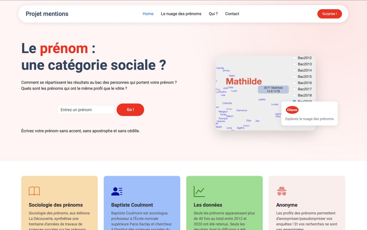 e-Onomastics: #Onomastique et #Éducation : Secrets des #Prénoms #Révélés par le #Projet #Mentions e-onomastics.blogspot.com/2025/01/onomas… #sociologue Baptiste #Coulmont a lancé une plateforme innovante qui explore la relation entre les prénoms des candidats au #baccalauréat et leurs #résultats
