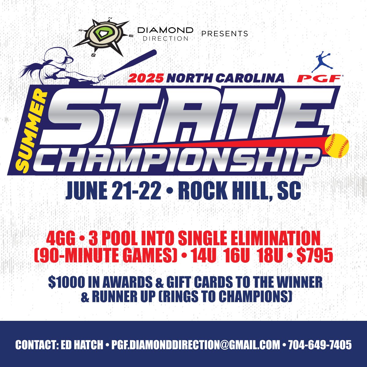 DDSBandEvents's tweet photo. June and July of 2025 will be EXCITING, Check out these 3 tournaments we are offering.
All the details can be found right here:
https://t.co/XSB7XJHB0x
#softball #diamonddirectionevents #softballtourney #pgf https://t.co/vVS2E5xvFH