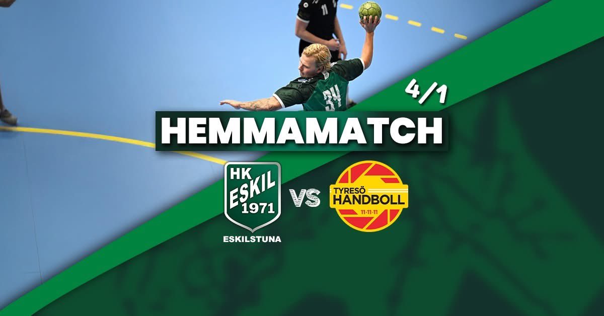 På lördag smäller det! 💥  Kom och gör Volvo CE Arena grön!  💚
Lördag 4 januari klockan 15:00 spelar vi hemma mot gästande HK Tyrold - Så på med den gröna tröjan och hjälp oss till seger. 
#eskilstuna #engånggrönalltidgrön