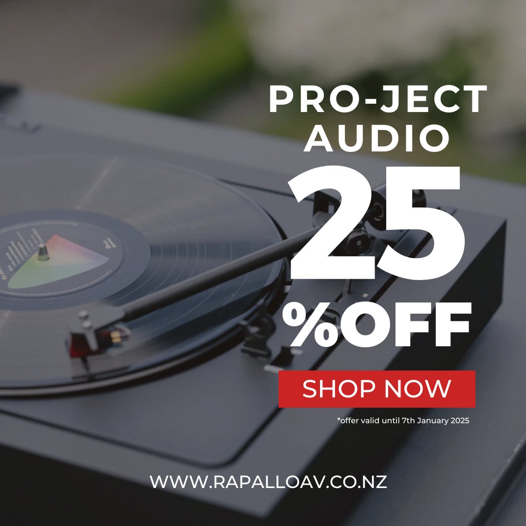 rapalloAV's tweet image. #ProJectAudio #OnSale

Select from the range of Pro-Ject Audio gear and 𝘀𝗮𝘃𝗲 𝟮𝟱% - use the code 𝗜𝗡𝗧𝗘𝗥𝟮𝟬𝟮𝟱 at the checkout. *Offer valid until 11:59.59pm 7th January 2025.

👉 rapalloav.co.nz/brand/pro-ject/

#RapalloAV
#ProJect #HiFi #Audio