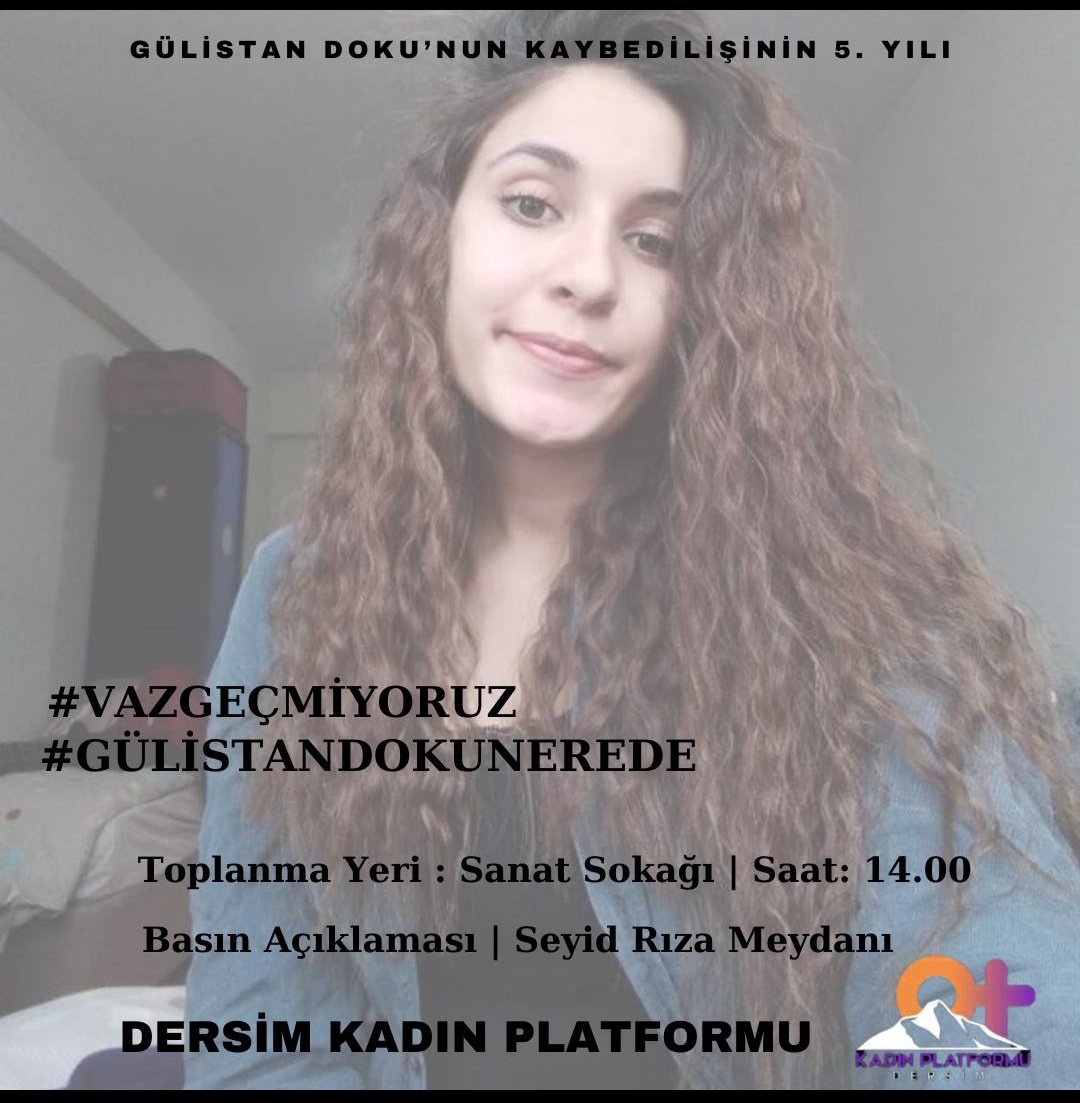 "Sen Bağır ki şiddet sussun. " demişti Gülistan bütün canlılar adına. Gülistan karanlıkta tam beş yıldır avuç içi kadar bir kente. #GülistanDokuNerede
#Gülistansız5yıl  #Gülistanınsesiol