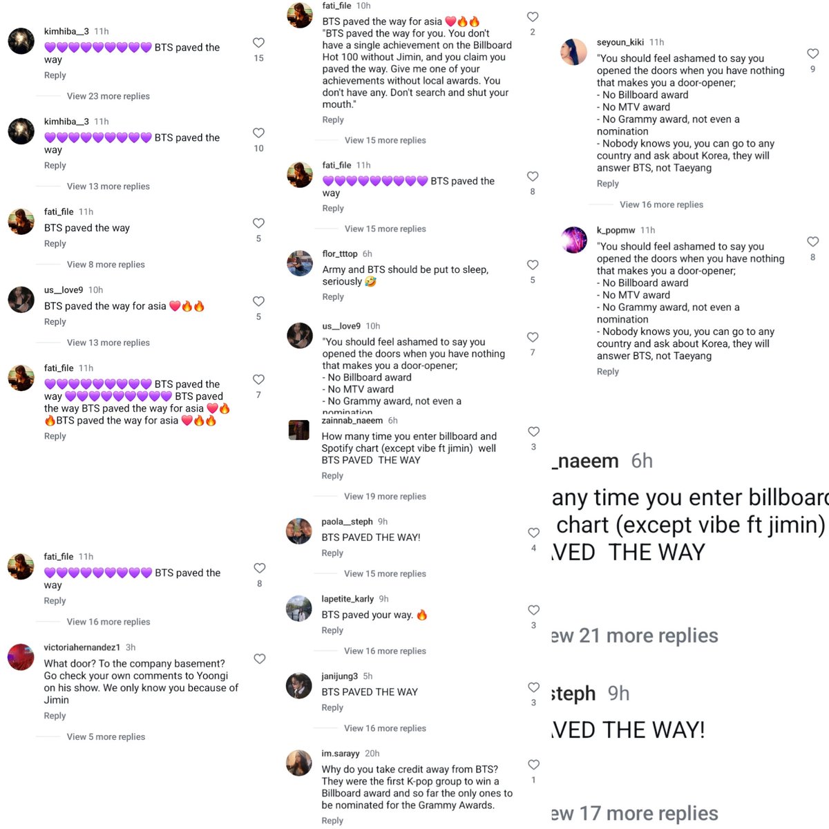 8KLIFE's tweet image. BTS fans spamming Taeyang IG with hateful comments because Taeyang said he&apos;s glad he was a part of many artists who open the doors for many others.

Through years Armys have spammed all BIGBANG accounts with hateful comments when BIGBANG never mentioned them or their fav.