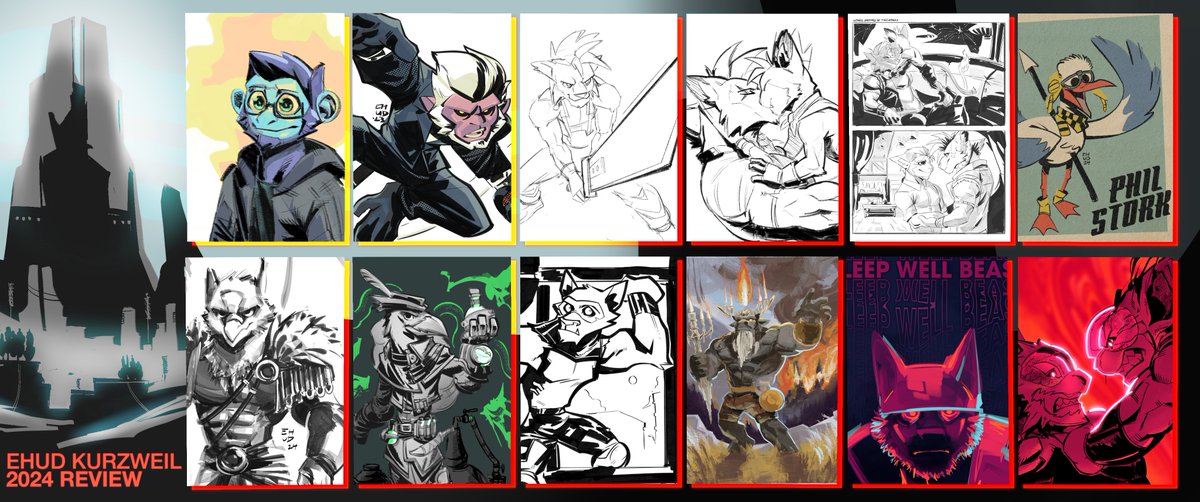 KURZWEIL HOME ENTERTAINMENT
2024 YEAR IN REVIEW

I'm happy with the art I made in 2024. But in 2025, I think I wanna do more conceptual and colored work. Thank you for being along for the ride!