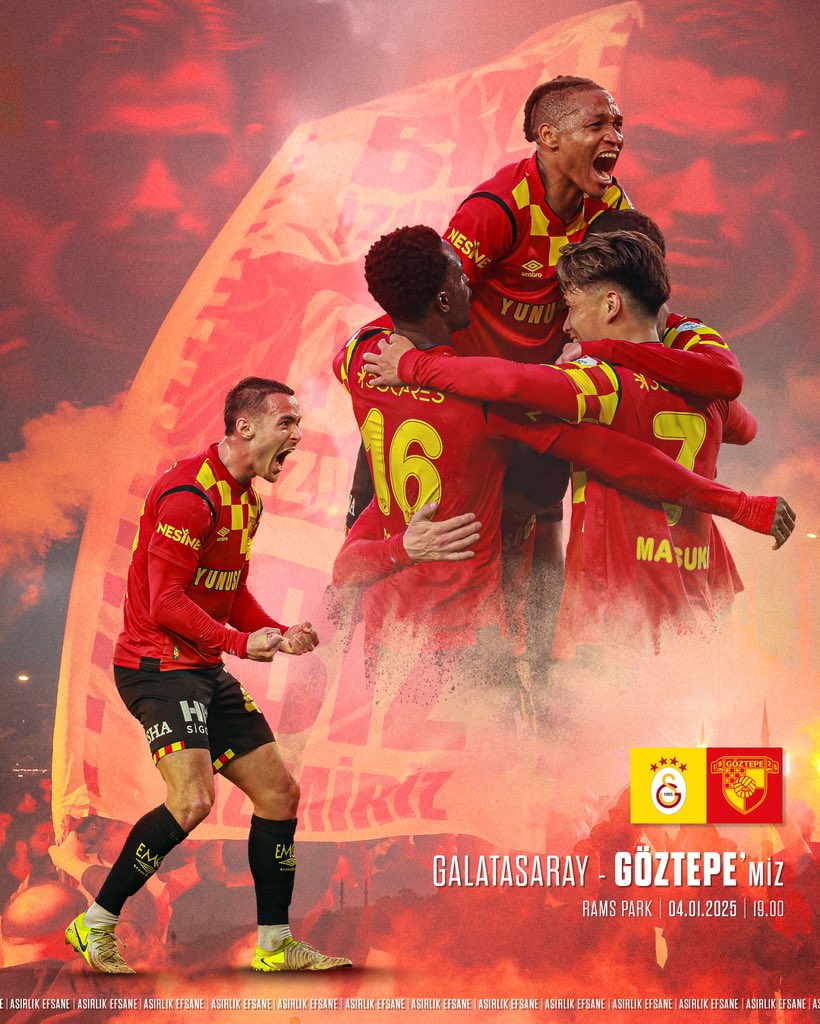 Goztepe's tweet image. Bugün 4 Ocak 2025 #GöztepeninMaçıVar #AsırlıkEfsane