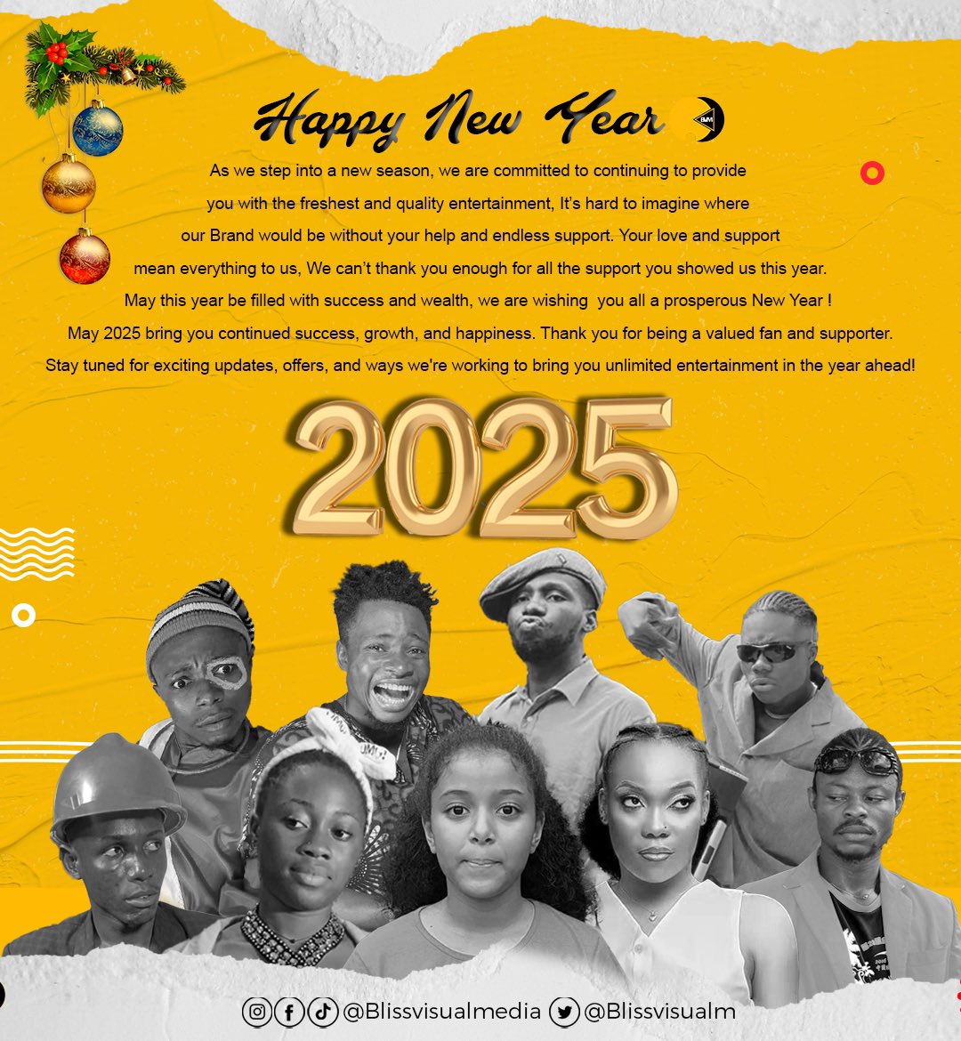 Blissvisualm's tweet photo. Happy New year Amazing family #Bvmfam 💛

Owerri Rick Rose Davido Burna Song of the year Naira Marley https://t.co/GlC1TMLRUX