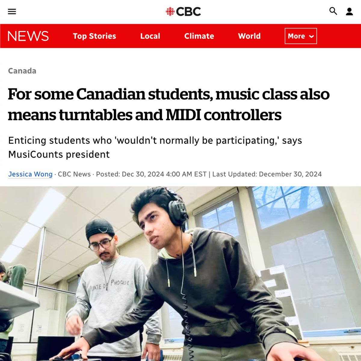 "'A traditional band program will always be a core part of Canadian music education, but... we are able to speak to the interests of all students...' says MusiCounts president Kristy Fletcher"

— Read here 🔗 (cbc.ca/news/canada/mu…)