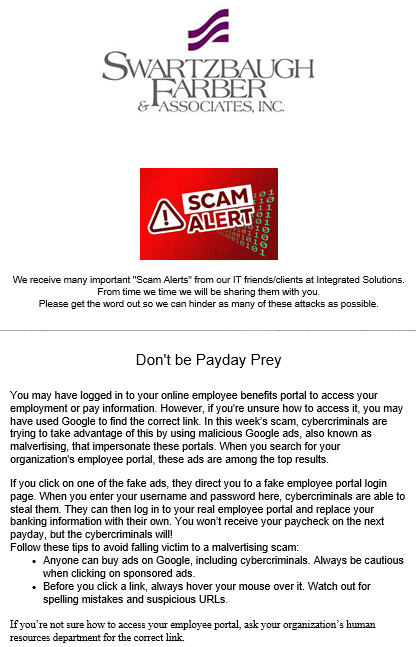 Check out a new Scam you and your employees should be aware of: