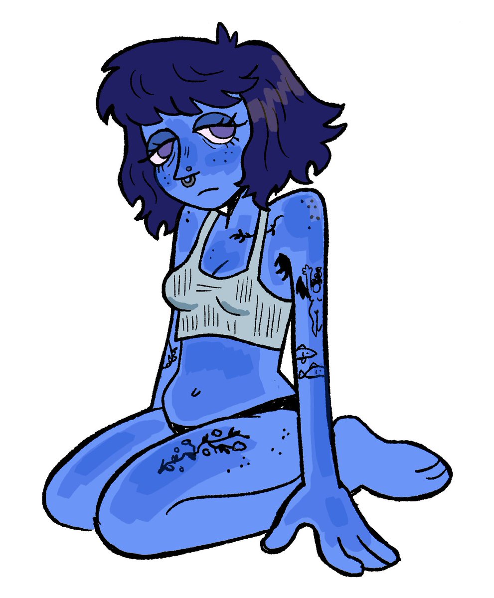 cutelootsuit's tweet photo. My most self indulgent art is drawing lapis as an alternative artsy femme and peridot as a nerdy terrible butch yes they are dating https://t.co/7WoxjB5Cij