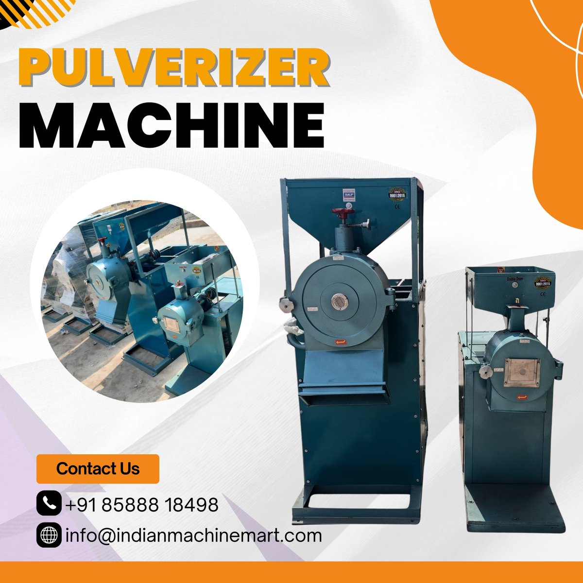 INDMachineMart's tweet image. 💡 Enhance Efficiency with Our Pulverizer Machine!
Designed for durability.
📞 Contact us now: +91 85888 18498
📧 Email us: info@indianmachinemart.com
#PulverizerMachine #IndustrialMachinery #IndianMachineMart #EfficiencyInGrinding #ManufacturingSolutions #MachineryInnovation