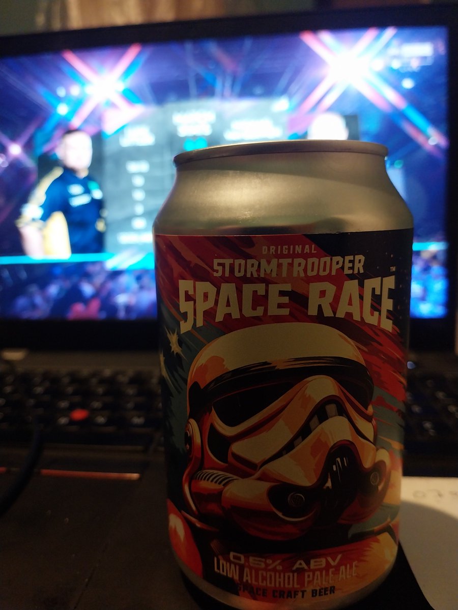Lovely fruity Stormtrooper Space Race #Alcoholfreebeer from The Crate Escape in #Huddersfield. Watching the #darts. #nabeer #zeroalcohol #Afbeer #nonalcoholic  #craftbeer #dryjan #dryja