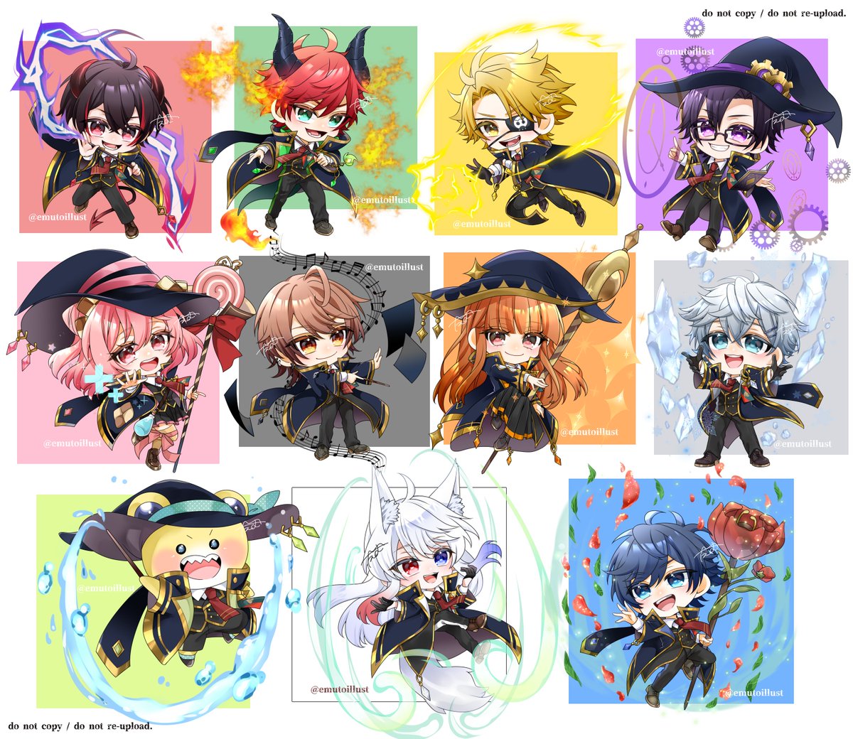 魔法学園🍑全員描けました～！ エフェクト含め、とても楽しかったです