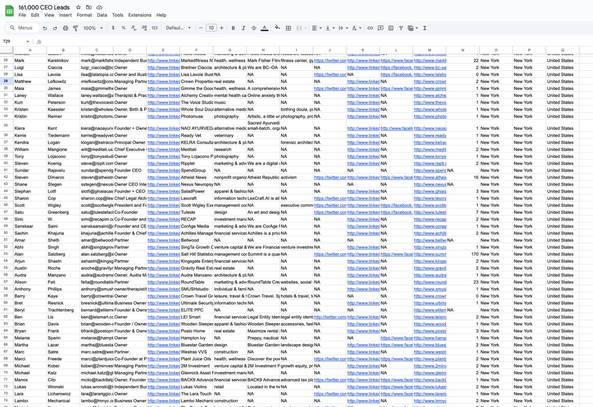 I am giving out a contact list of 161,000 CEO's.

This list is worth $8,500💸.

Like, retweet and comment "CEO" and I will DM you the database shortly!

(Must be Following)