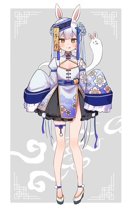 きょんしー風ぺこちゃん💙😋✨ #兎田ぺこら新衣装お披露目 