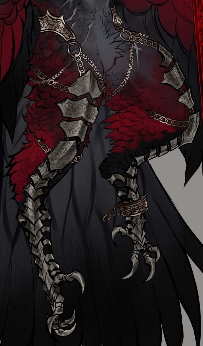 TheGarnetDawn's tweet photo. More wip of the dracula parrot!! I wanted some chained up ancient vampire warrior vibes <3  

AB for this one will be $500, hes got some variants and possibly some extra art https://t.co/Vh12pmoUxV