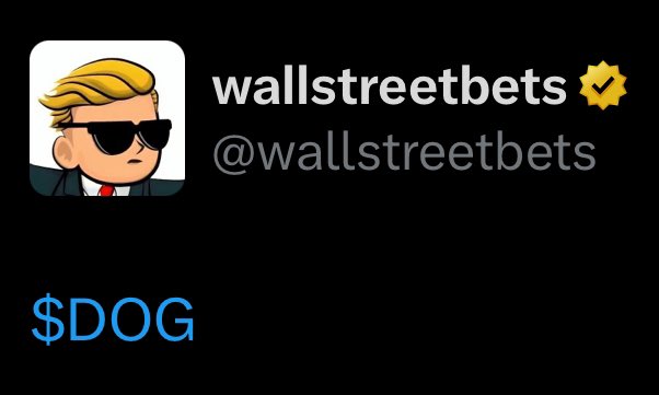 Cryptolution's tweet image. 🚨JUST IN: @wallstreetbets official account post $DOG.