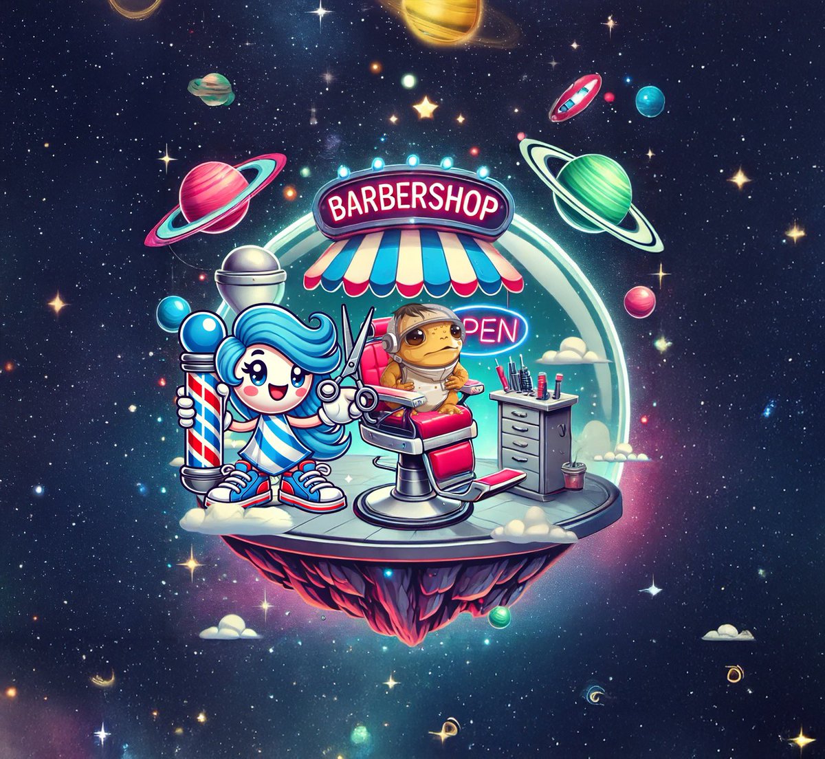 Barbermemecoin's tweet photo. BarberCoin we are the barber to all the meme tokens. Bringing the fresh fades for the biggest gains. 7Q4T8svdc9EK5kxnzBti1RhALXzmw8fAHz3BMGAg5GU4 https://t.co/K9lspNAHma