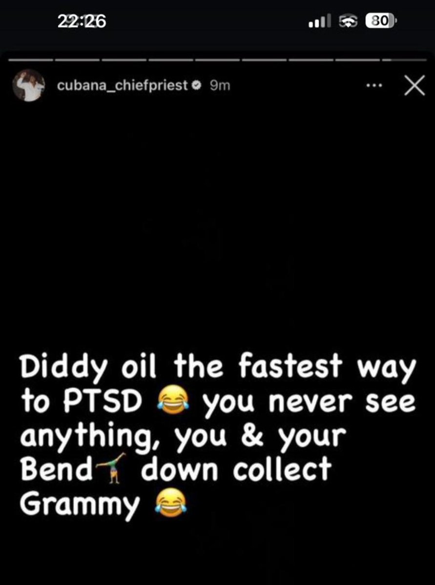 Oya make Burna Boy arrest Cubana Chief Priest make we see!

If na Speed Darlington, now... Diddy's Odogwu!

If I go missing nah you. If you go missing no be me...