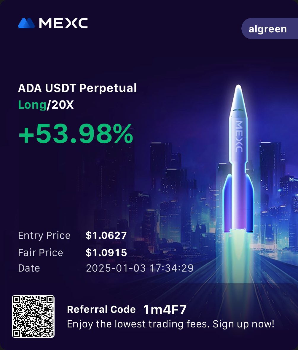 algreen514's tweet image. don’t miss out ADA 🚀 

Get 20 USDT when you sign-up using my link

mexc.com/register?invit…