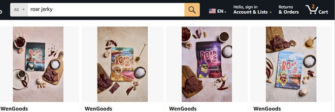 The New Year is all about new opportunities, and another one just popped up from our partners at
<a href="/wen_goods/">WenGoods</a>—Lazy Lion ROAR Jerky is now available on Amazon! 🥩 

Lazy Lions IP, WenGoods products, and an Amazon store—it just feels right! The jerky is available now through the