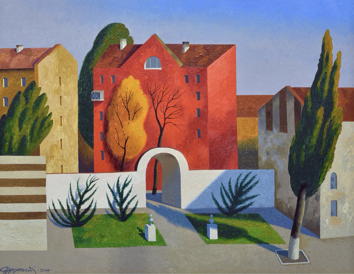 Morning from Kyiv!
Almost no snow left;
warmer temperatures ate it.
Such weather is not typical
for winter in Ukraine,
but definitely good during the war.

I had a #warcoffee and am ready to
jump into a busy Saturday.

Today's Ukrainian art: Dmytro Nahurnyi (1946-2019), Red