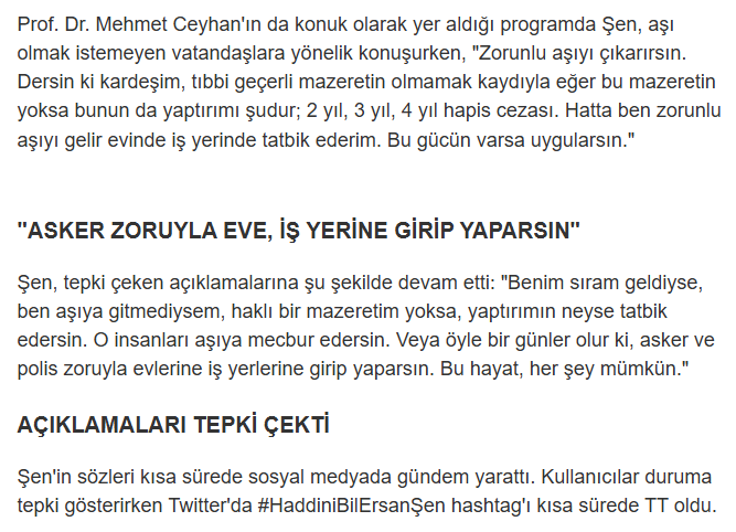 drahmetrasim's tweet photo. Ersan Şen: Asker, polis zoruyla evine girer, aşıyı yaparsın.
Sen aşının ne olduğunu biliyor musun?
Tarif et desem edebilir misin aşıyı?
Bu nasıl bir hukuk anlayışıdır? 
Bir özür dilemeyecek misin? https://t.co/zFfCtfWqrf