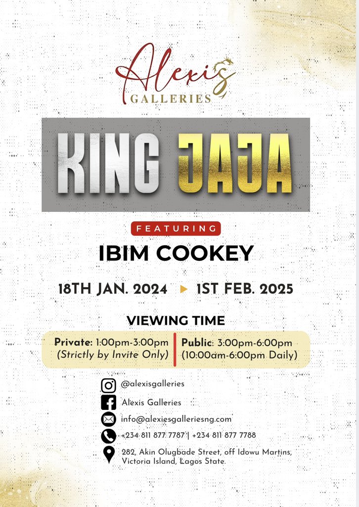 iamibimcookey's tweet photo. “Only 7 days left! Here’s a sneak peek of my solo exhibition catalog...
#SoloExhibition #Countdown” #IbimCookey #KingJaja #DebutSoloExhibition #AlexisGalleries #LagosArtScene #NigerianArt” https://t.co/MlzydgtYQz