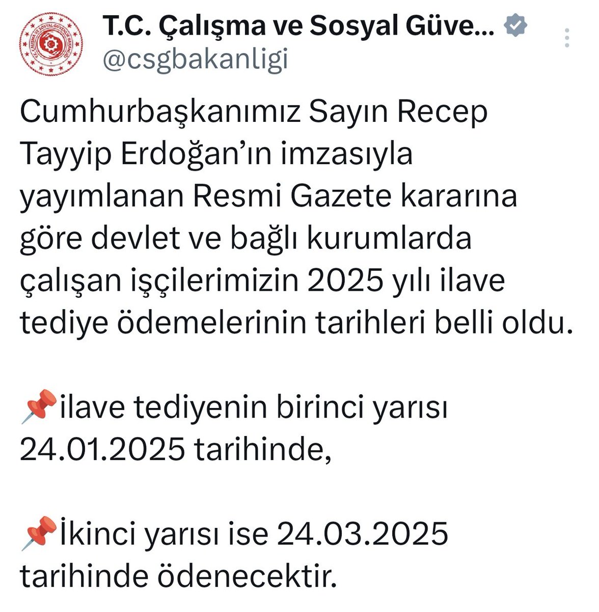 Memurlara da ikramiye ödenmesi gerekmez mi ??<a href="/csgbakanligi/">T.C. Çalışma ve Sosyal Güvenlik Bakanlığı</a>