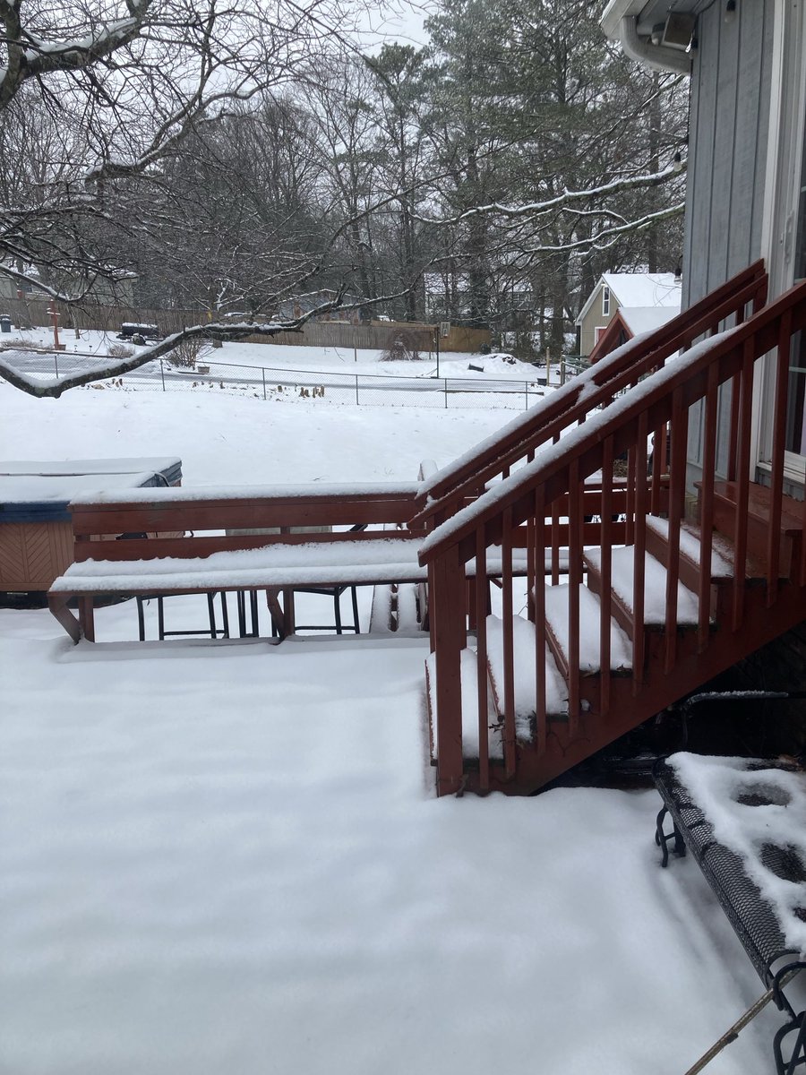 Really a great snow day in Lawrenceville do think the front of the house is warmer than the back … no melting in the backyard but the front the driveway now is clear… if you do not have to travel do stay in , read a book or watch some movies… the ice is coming and is dangerous