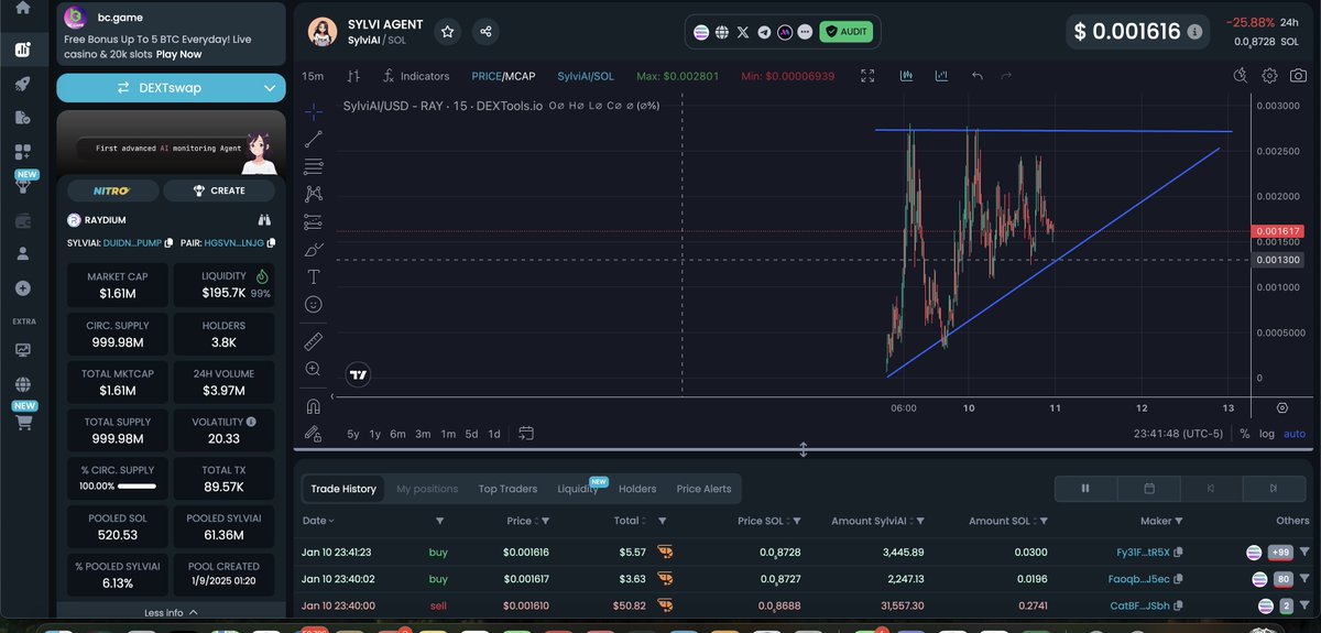 🚀🔥 <a href="/Sylvi_Agent/">SYLVI AI</a> 🔥🚀

Meet $SYLVI AI agent, a hidden gem in the #AI space. 💎🤖 
Currently valued at a modest $1.5M, this project is showing immense potential. 📈

The team behind $SYLVI is building a full framework to rival the likes of AI16z, which was recently valued at a