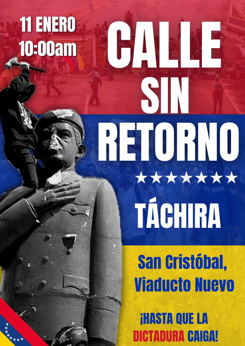 TachiraProtesta's tweet photo. TACHIRA 🇻🇪

#HastaElFinalVenezuela https://t.co/d94WhB5Gsm