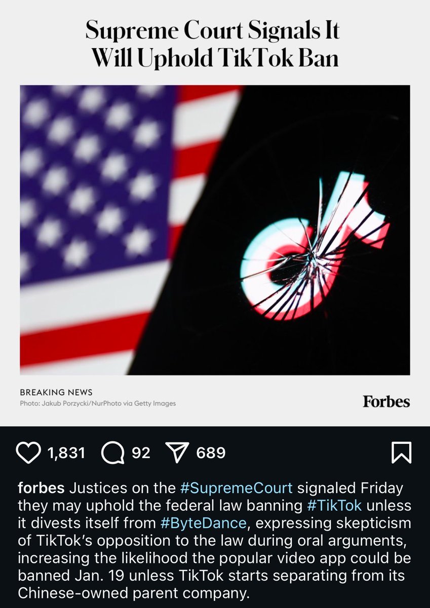 AdamFleming333's tweet image. ⁦@tiktok_us⁩ Could this be the end of #tiktok as we know it in the USA and will other countries follow? A Chinese company which doesn’t seem to be trusted by other countries around the world due to its content - policies #onlinecontent #socialplatform #technology