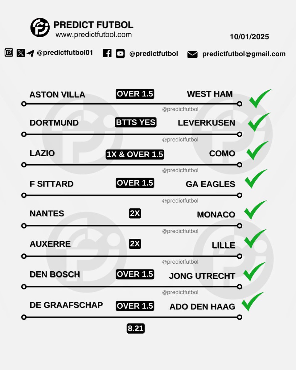 Predict Futbol (@predictfutbol01) on Twitter photo CONGRATULATIONS ✅✅✅✅✅
8+ Odds Delivered ✅
Join our telegram channels here
Channel I 👉 t.me/+tEVXLi9Q31ZiZ…
Channel II 👉 t.me/predictfutbol01 CONGRATULATIONS ✅✅✅✅✅
8+ Odds Delivered ✅
Join our telegram channels here
Channel I 👉 t.me/+tEVXLi9Q31ZiZ…
Channel II 👉 t.me/predictfutbol01