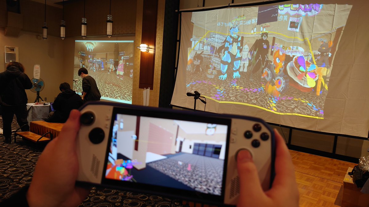 ryugi_kiryu's tweet image. JMoFリアル会場からResoniteのVRJMoF会場入りして自分を眺める会